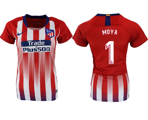 Women's Atletico Madrid #1 Moya Home Soccer Club Jersey